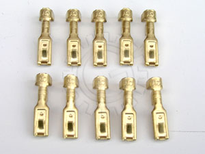 10 pack Terminals - .110" Non-Insulated Female Disconnect w/ Locking Tab