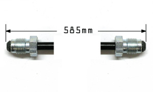 Metal Brake Line 585mm Long Between Rear Wheel Cylinder and Brake Hose Bus 68-79