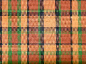 Plaid Material Orange for Westfalia '74-'76